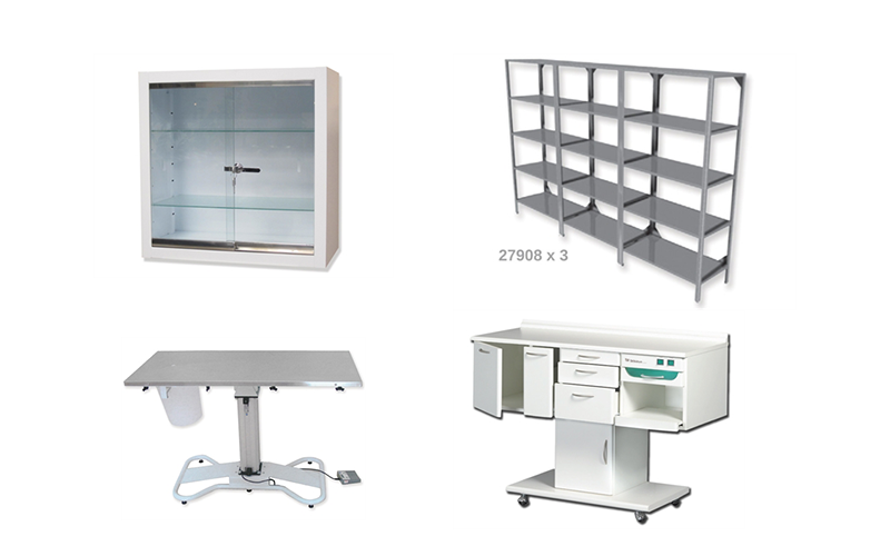 Cabinets, desks, tables