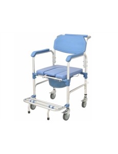 BLUE COMMODE WHEELCHAIR