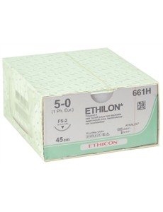 ETHICON ETHILON MONOFILAMENT-NAHTMATERIAL – Nadelstärke 5/0, 19 mm