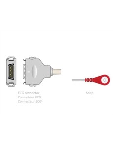 ECG PATIENT CABLE 2.2 m - snap - compatible Fukuda Denshi
