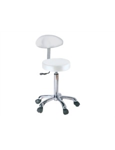 STOOL with backrest - white
