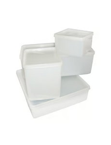 Rectangular storage container, HDPE, with tight-fitting lid, LDPE
