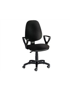 CUNEO CHAIR with armrest - leatherette - black