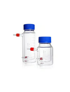 Double-walled wide-mouth laboratory bottles, GLS 80®, DURAN®, with screw cap