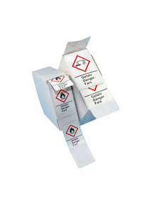 LLG-GHS labels, self-adhesive, roll in dispenser box