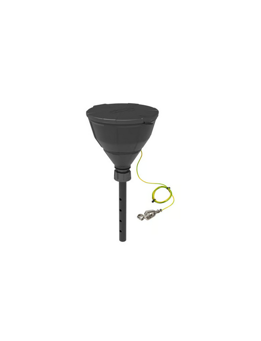 Safety funnel with ball valve, V2.0, HDPE, electrically conductive