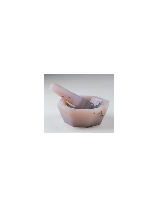 Mortar with pestle, agate