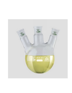 Three-neck round bottom flask with standard ground joint, with slanted side necks, borosilicate glass 3.3