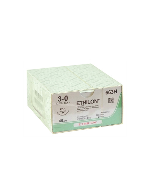 ETHICON ETHILON MONOFILAMENT-NAHTMATERIAL – Nadelstärke 3/0, 24 mm