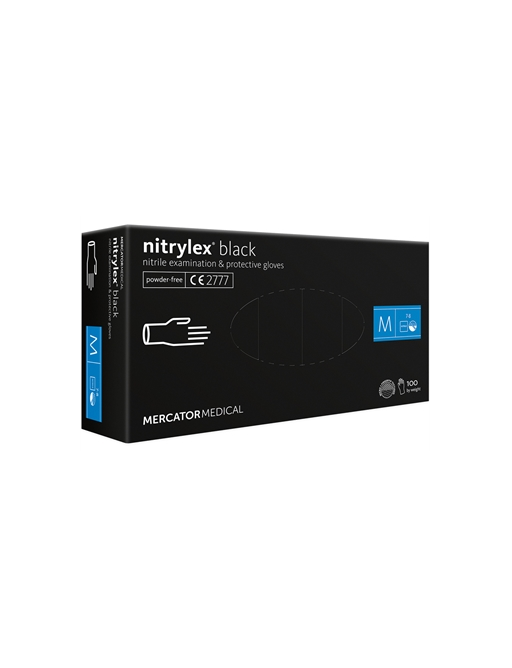 NITRYLEX BLACK NITRILE GLOVES - medium