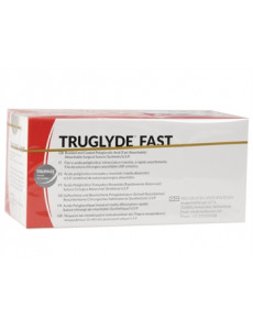 TRUGLYDE FAST ABSORB. SUTURE gauge 1 circle 1/2 needle 40mm - 90cm - undyed